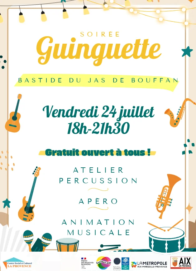 Aix : soirée guinguette gratuite au Jas le 24 juillet