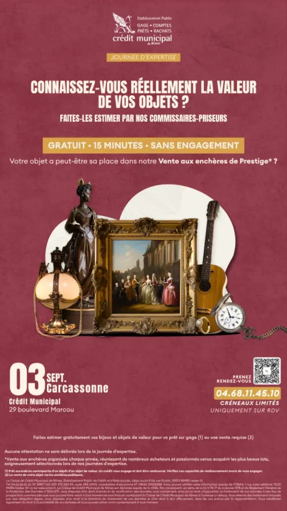 Carcassonne : vos objets estimés gratuitement le 3 septembre