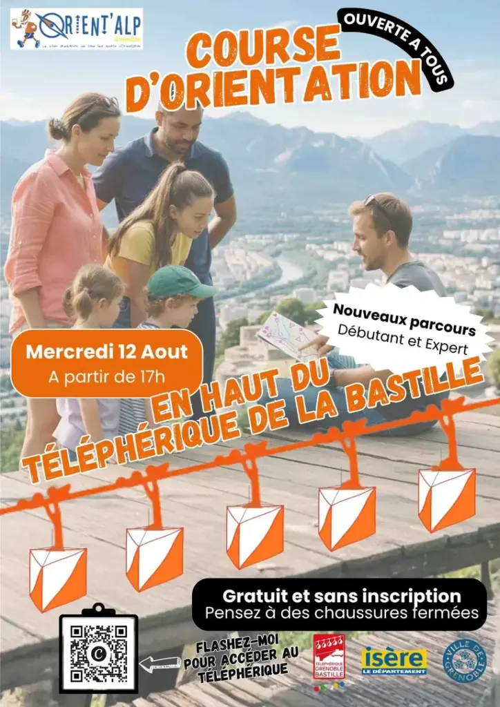Course d’orientation gratuite à Grenoble le 12 août