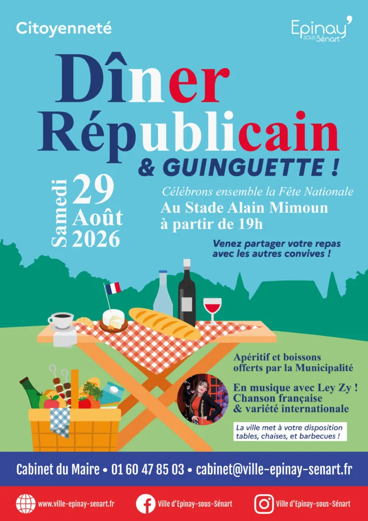 Dîner républicain à Épinay le 29 août : repas à apporter