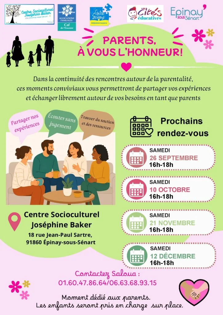 Parents à Épinay-sous-Sénart : un atelier d'échange le 12 décembre